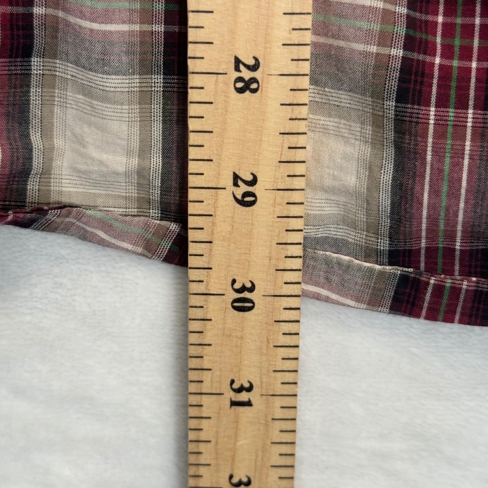 Cowboy Legend Maroon Plaid Western Snap Long Sleeve Shirt Large - Picture 8 of 8